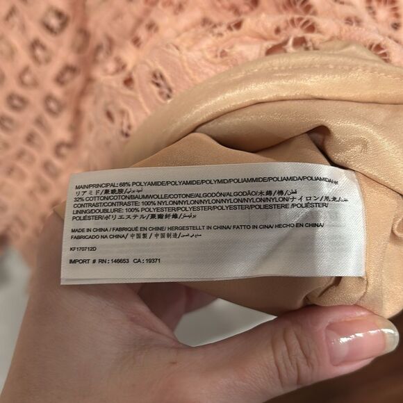 Keepsake the Label Bridges Lace Handkerchief Mini Dress Blush Size Large - Picture 5 of 8